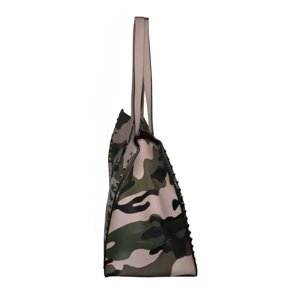Valentino Garavani Rockstud Camouflage Leather Tote Bag